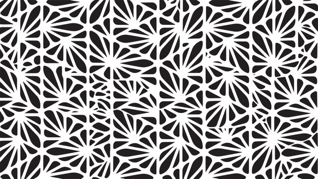 Japanese Asanoha Inspired Geometric Floral Petal Pattern