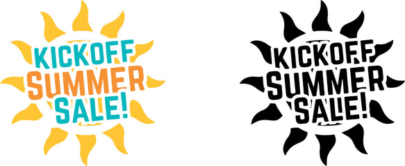 Kickoff Summer Sale Sunburst Promotion Design © Cik