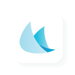 Abstract stingray logo with smooth curves and blue gradient. © AMPR