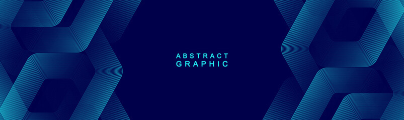 Modern digital technology background design with hexagons. Futuristic technology hexagonal abstract mesh concept. Geometric stripe line art design for poster, brochure, cover, banner, website, header. © BAIVECTOR