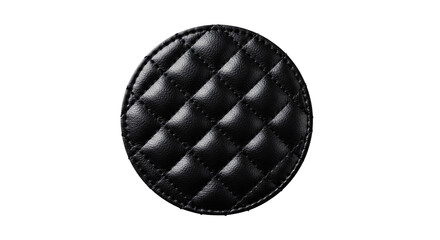 Fototapeta premium Quilted black leather circle patch.
