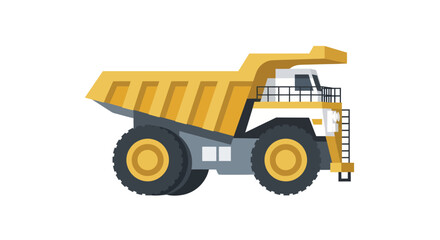Giant Yellow Mining Dump Truck Illustration. © Duren