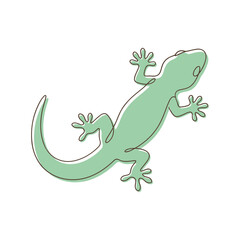 Obraz premium A hand-drawn style vector illustration of a small green lizard or gecko, ideal for nature-themed designs, logos, or educational materials.