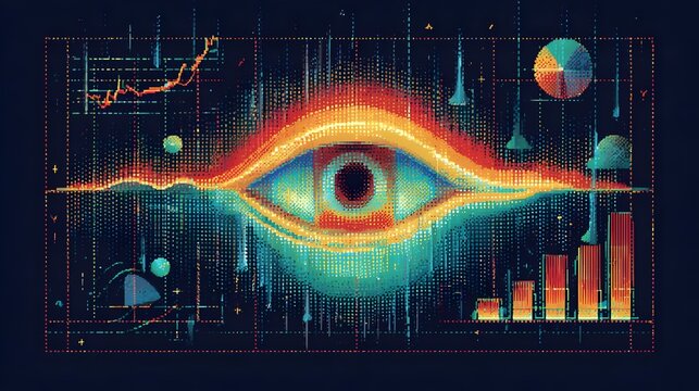 Predictive Data &ndash; AI Driven Insights, Future Forecasting. Concept: Predictive Analytics, Artificial Intelligence, Data Science, Future Forecasting, Business Intelligence, Machine Learning, Risk Analys