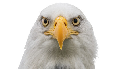 Obraz premium Bald Eagle Head Close-up with Yellow Beak and Intense Gaze