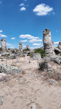 Summer view of rock formation Pobiti Kamani (Upright Stones), Varna region, Bulgaria