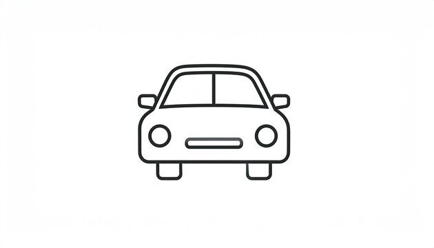 Simple line drawing of a car's front view