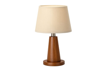 Obraz premium Modern wood base table lamp with neutral shade