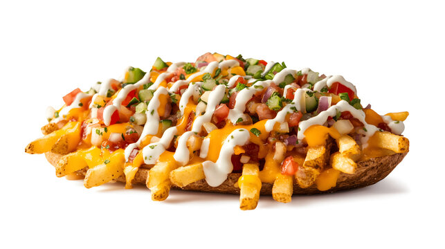 Loaded french fries with cheese and toppings