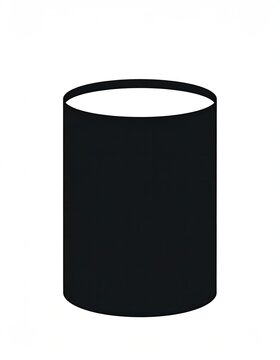 Solid black cylinder on white