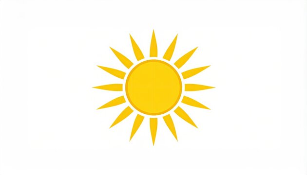 Simple yellow sun icon on white background (1)