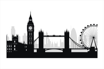 Obraz premium tower bridge London uk silhouette