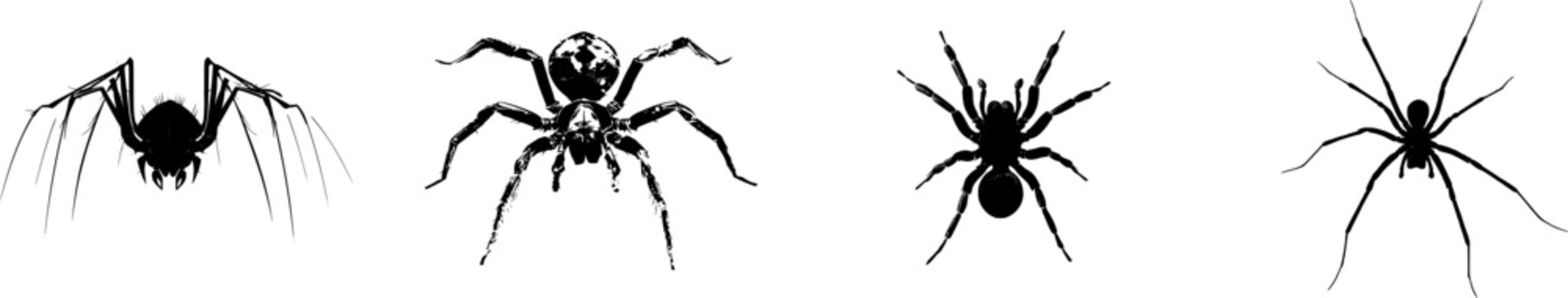 A detailed camel spider chelicerae is depicted in stark black silhouette on a pure white background, showcasing crisp high contrast edges with minimalist stencil design