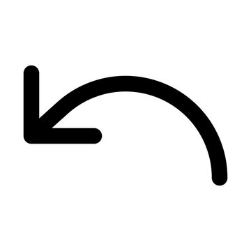 undo silhouette icon illustration for ui ux interface action control editing and app design