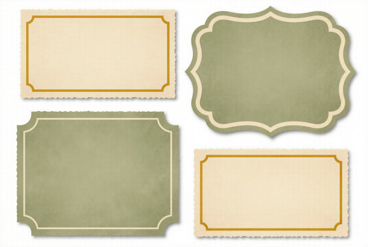 Set of three blank elegant vintage frames with simple borders for classic wedding invitations sophisticated greeting cards and luxury decorative design.