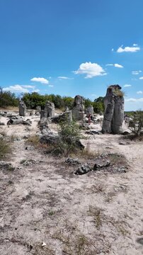 Summer view of rock formation Pobiti Kamani (Upright Stones), Varna region, Bulgaria