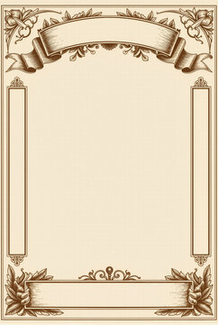 Vintage rectangular frame featuring elegant ornamental borders and delicate floral flourishes for classic wedding invitations luxury certificate design and romantic decorative concepts.