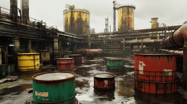 Hazardous Chemical Spill Cleanup Operations in an Urban Industrial Area with Storage Barrels