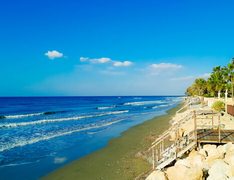 Sunny day over Mediterranean Sea. Cyprus Island.