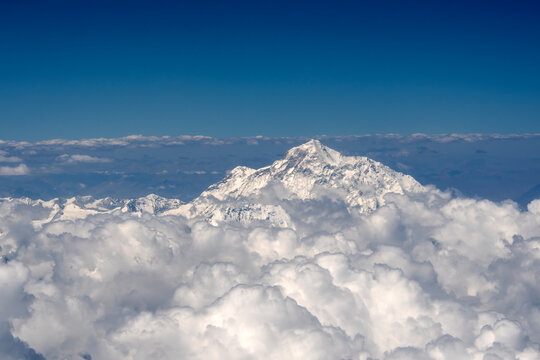 Himalaya's Nepal, peak of Mt Kangchenjunga the world's 3rd highest mountain