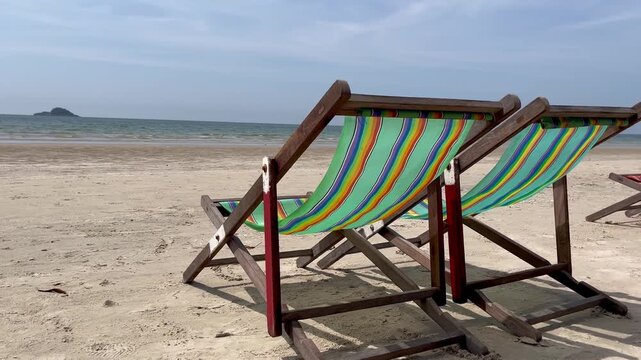 Relaxing beach chair summer holiday