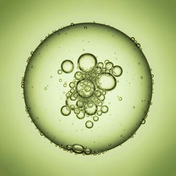 Microscopic cell structure with bubbles representing life science chlorophyll research and biological processes