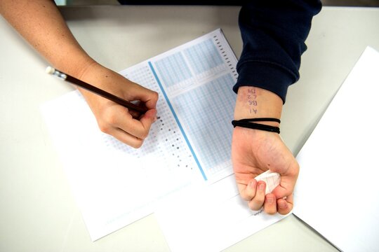 Cheating during standardized test.