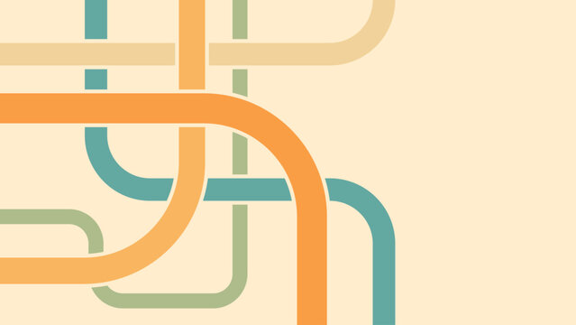 Abstract background of rainbow groovy Wavy Line design in 1970s Hippie Retro style. Vector pattern ready to use for cloth, textile, wrap and other.