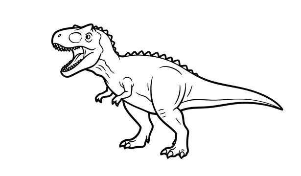 Carnotaurus coloring page vector roaring dinosaur outline kids illustration