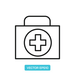 Fototapeta premium Medicine Icons. Thin Line Symbol Elements Collection.