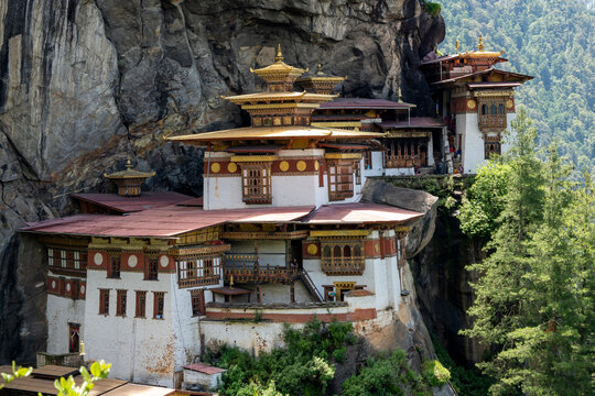 Paro Bhutan,  tiger's nest monastery built into sheer cliff face 