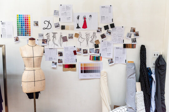 Fashion design studio inspiration board