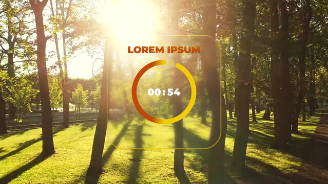 Liquid Glass Countdown Overlay Wide Timer for UI UX and Video Streaming