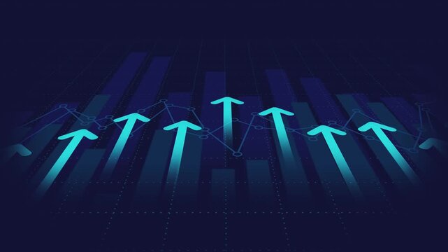 technology display invest success statistic index strategy stock exchange, arrow up trend financial market business economic