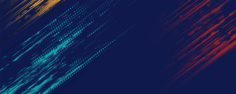 Set of abstract red, stripe diagonal lines light on dark blue background. Vector illustration