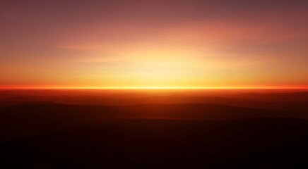 Obraz premium Sunrise over a dark horizon with intense orange and yellow hues illuminating the sky color gradient beautiful energetic beginning landscape ethereal atmospheric dramatic