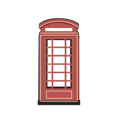 Obraz premium Red Telephone Booth Illustration Classic British Icon Vector