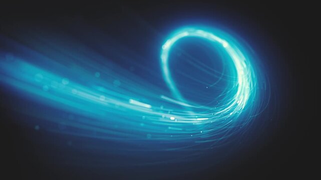Swirling Digital Light Particles Background
Animation of an abstract swirling technology background made up of a trail of digital light energy particles flowing elegantly and smoothly into space