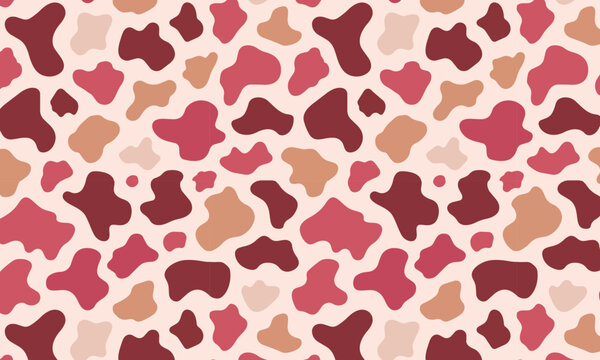 Seamless Red Tones Cow Print Pattern &mdash; Bold Abstract Animal Skin Texture Vector