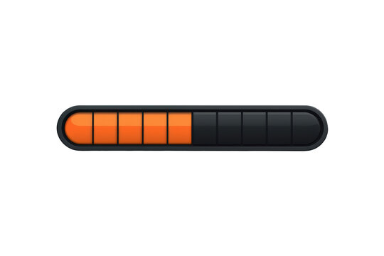 Loading or buffering status bar with orange progress indicator showing download or upload completion on transparent background