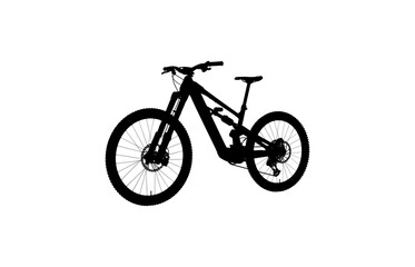 Fototapeta premium Modern Mountain Bike Silhouette Isolated on transparent Background