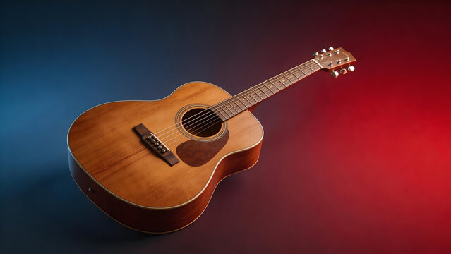 Acoustic guitar on gradient background
