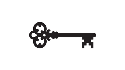 Obraz premium Vintage Skeleton Key Isolated On White For Unlocking Concepts