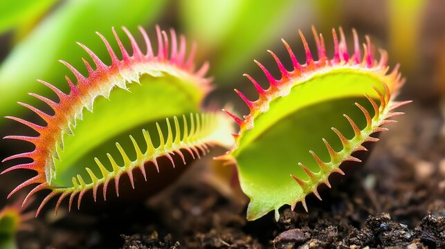 flytrap. Venus flytrap capturing insect in close view with natural light focus. gardening catalogs, home-decor guides, designed for home decor and floral branding, used by customer success managers.