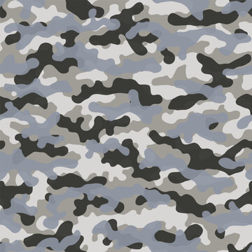 Modern warfare camouflage tundra terrestrial vector seamless pattern