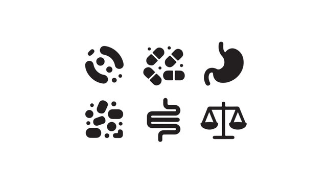 Medical Organ Icons and Balance Scales for Healthcare Justice and Body Wellness Concepts