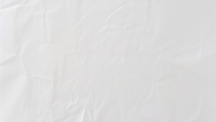 Fototapeta premium Crumpled white background with a textured, wrinkled style. The white background adds a soft, minimalistic touch. Gray desktop wallpaper with copy space.