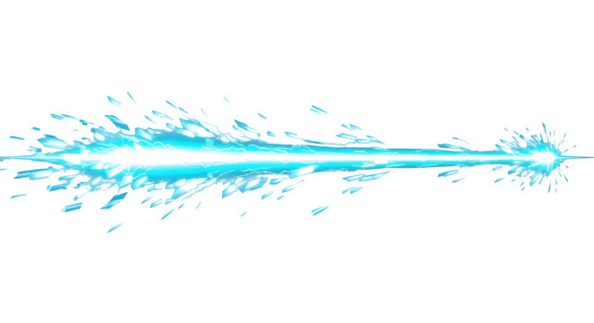 Bright blue laser beam with particle effects particle futuristic