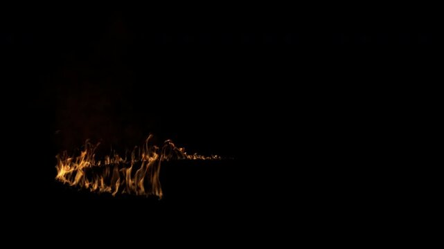 High quality ground fire and small fire visual effects created for professional video production