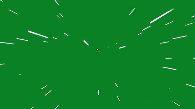 Comic speed line zoom burst animation with transparent background, manga style motion lines transition for action scenes and seamless loop overlay in ultra HD 4K